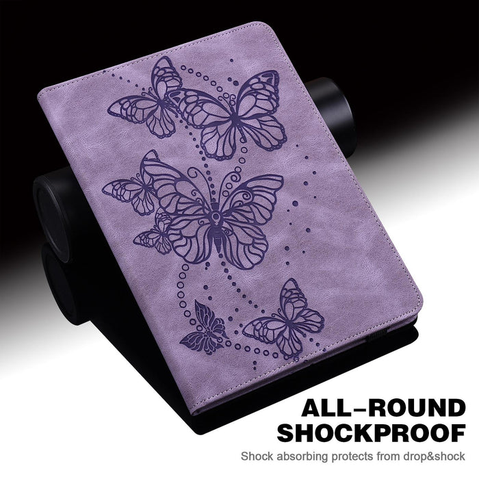 Embossed Butterfly Pattern Horizontal Flip Leather Tablet Case
