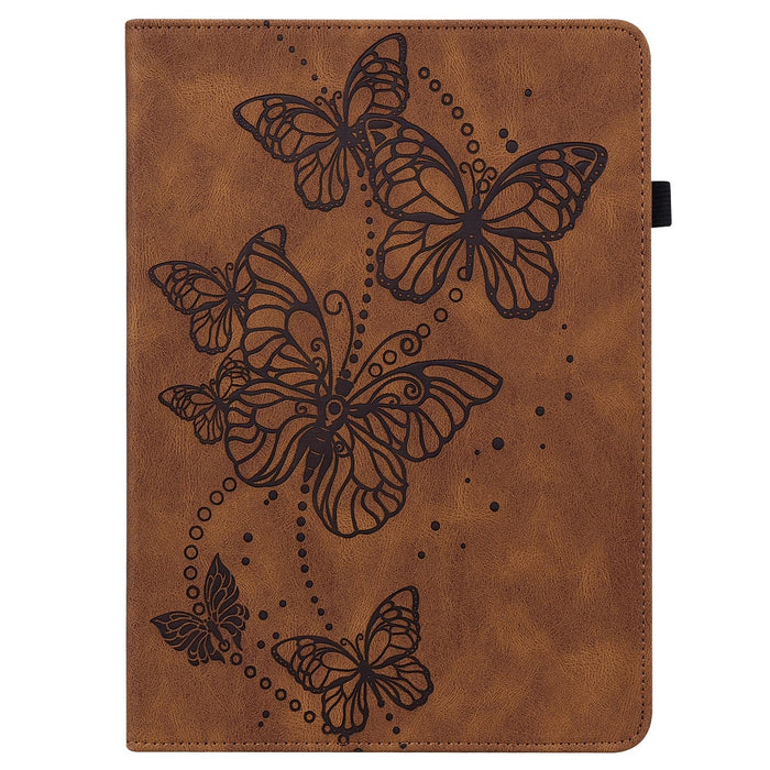 Embossed Butterfly Pattern Horizontal Flip Leather Tablet Case