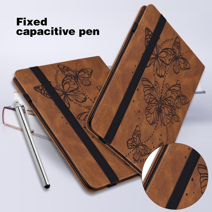 Embossed Butterfly Pattern Horizontal Flip Leather Tablet Case