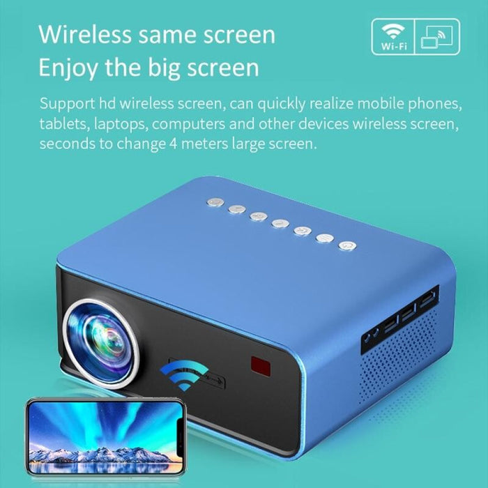 T4 Same Screen Version 1024X600 1200 Lumens Portable Home Theater Lcd Projector Blue