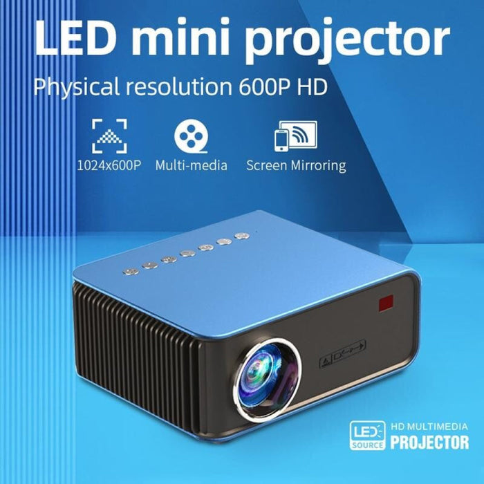 T4 Regular Version 1024X600 1200 Lumens Portable Home Theater Lcd Projector Blue