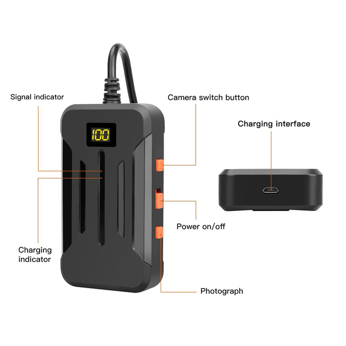 F300 8Mm Ip68 Waterproof Hd Dual Cameras Digital Endoscope Length 2M Hard Cable Black