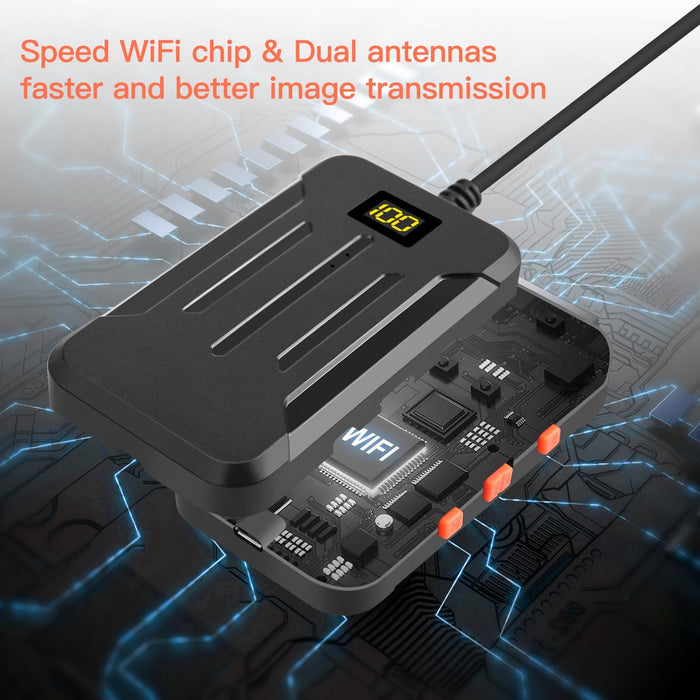 F300 5.5Mm Ip68 Waterproof Hd Dual Cameras Digital Endoscope Length 2M Hard Cable Black