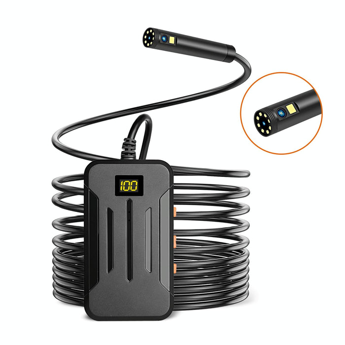 5.5Mm Ip68 Waterproof Hd Dual Cameras Digital Endoscope Length 10M Hard Cable Black