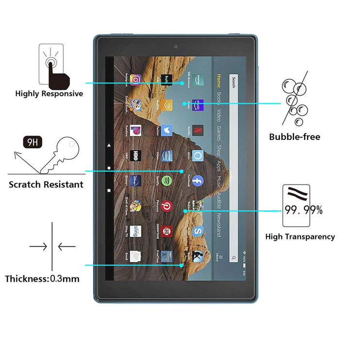 9H 2.5D Explosion-Proof Tempered Tablet Glass Film For Amazon Kindle Fire Hd 10 2019