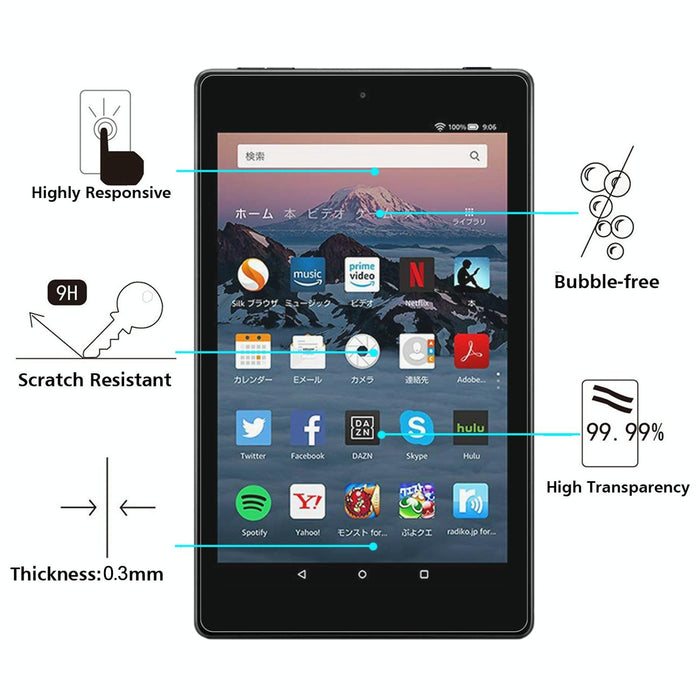 9H 2.5D Explosion-Proof Tempered Tablet Glass Film For Amazon Kindle Fire Hd 8 2018