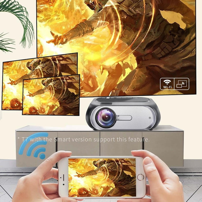 T7 1920X1080P 200 Ansi Lumens Portable Home Theater Led Hd Digital Projector Same Screen Version Black