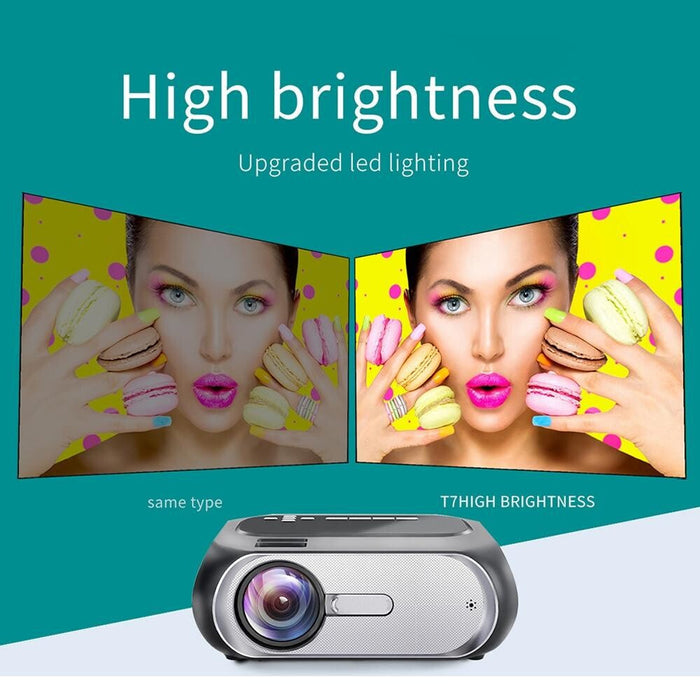 T7 1920X1080P 200 Ansi Lumens Portable Home Theater Led Hd Digital Projector Same Screen Version Black