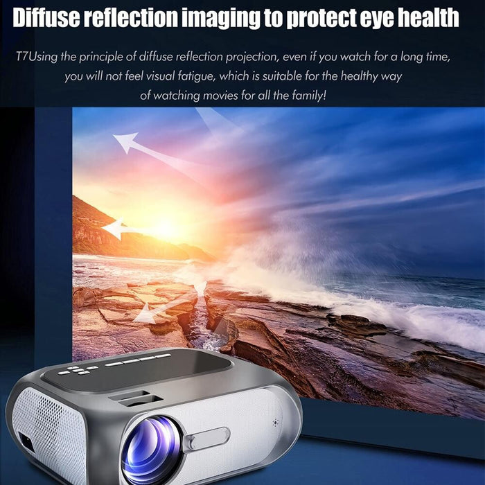 T7 1920X1080P 200 Ansi Lumens Portable Home Theater Led Hd Digital Projector Same Screen Version Black