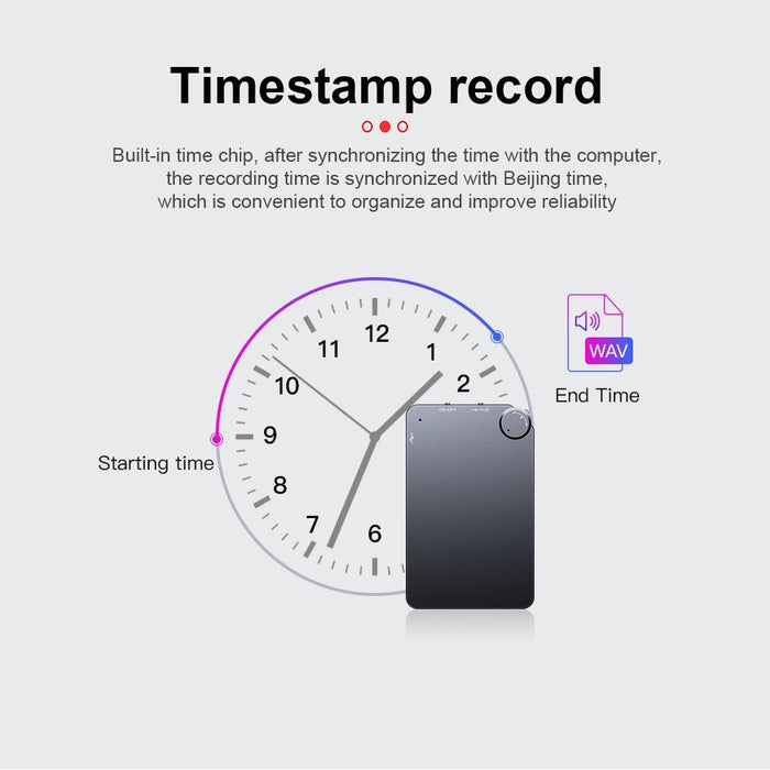 K2 Portable Ultra-Thin Card Voice Recorder Capacity 4Gb Black