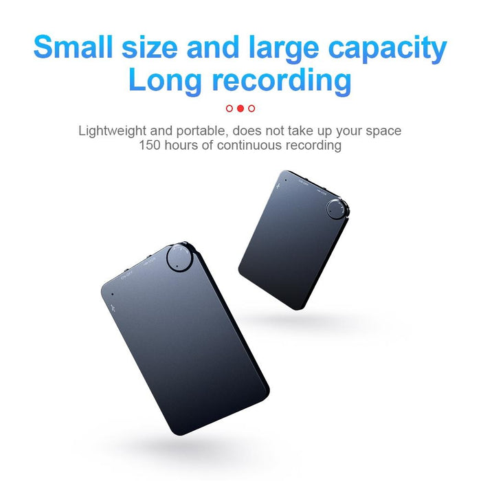 K2 Portable Ultra-Thin Card Voice Recorder Capacity 8Gb Black