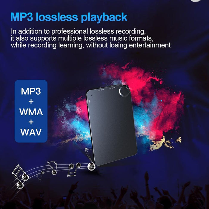 K2 Portable Ultra-Thin Card Voice Recorder Capacity 16Gb Black