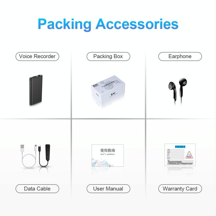 Intelligent Hd Noise Reduction Voice Control Recorder Capacity 8Gb Black