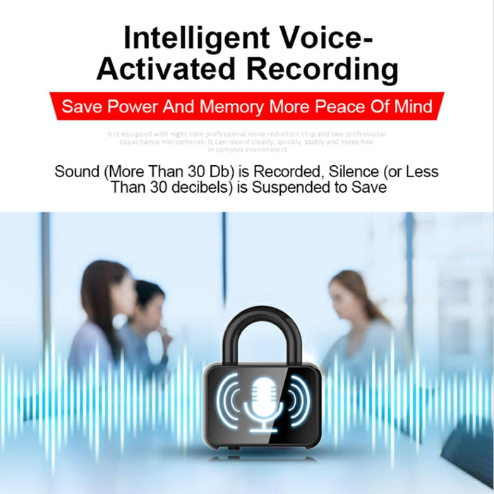 Intelligent Hd Noise Reduction Lock Voice Recorder Capacity 32Gb Black