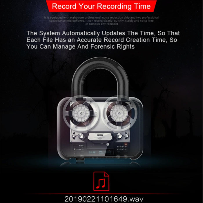 Intelligent Hd Noise Reduction Lock Voice Recorder Capacity 32Gb Black