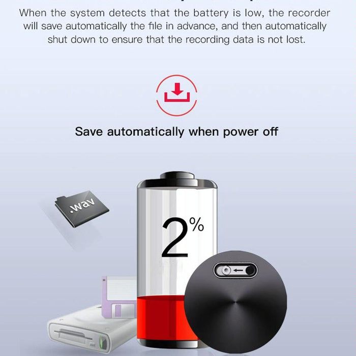 Intelligent Hd Noise Reduction Voice Recorder Capacity 8Gb Black