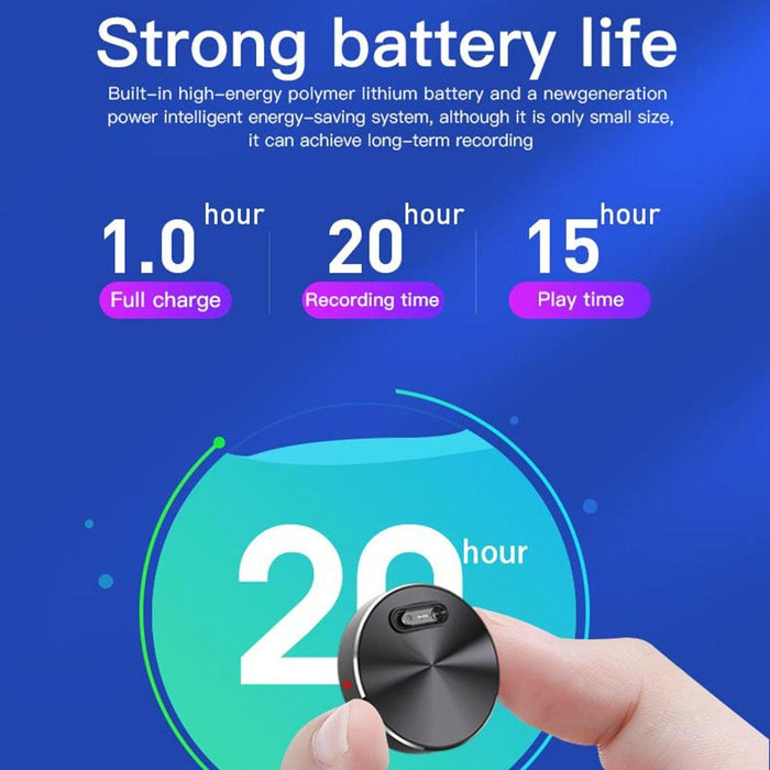 Intelligent Hd Noise Reduction Voice Recorder Capacity 8Gb Black