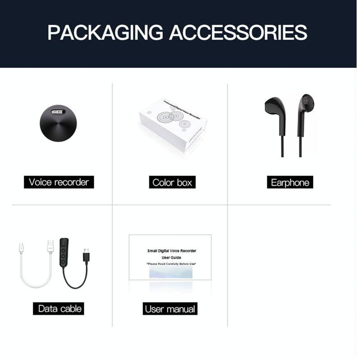 Intelligent Hd Noise Reduction Voice Recorder Capacity 16Gb Black