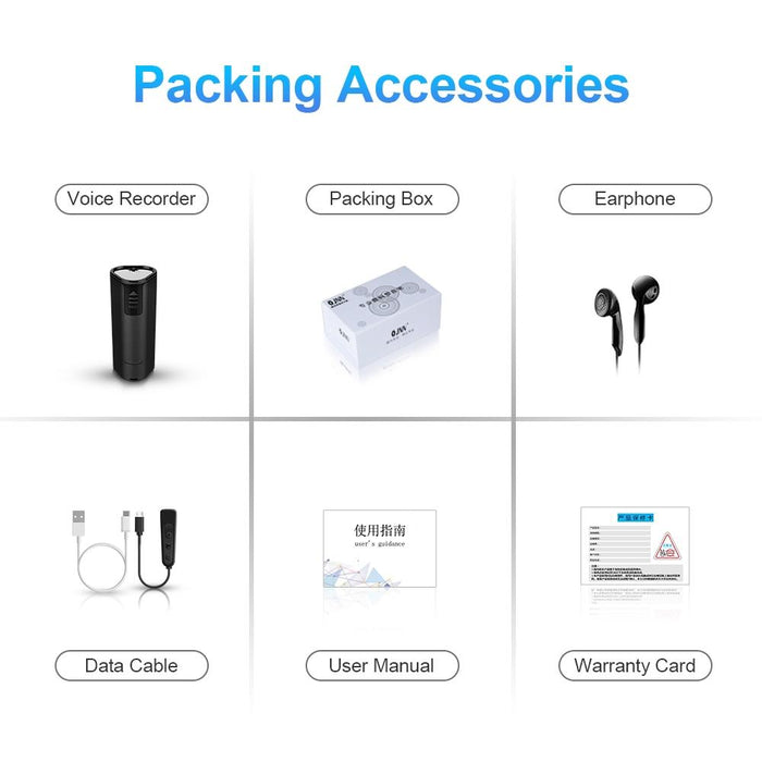 Intelligent Hd Noise Reduction Remote Voice Control Recorder Capacity 4Gb Black