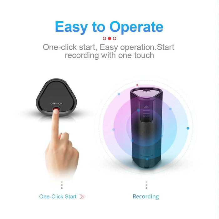 Intelligent Hd Noise Reduction Remote Voice Control Recorder Capacity 16Gb Black