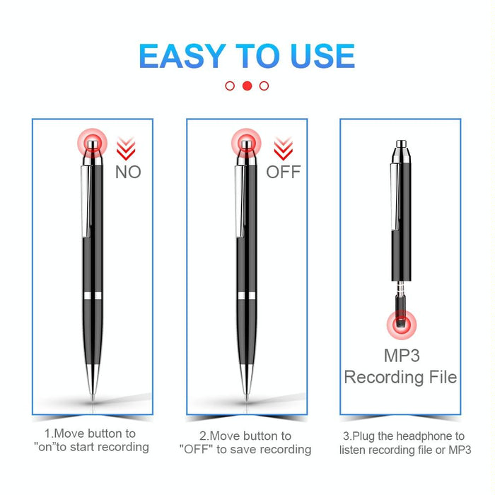 Intelligent Hd Digital Noise Reduction Recording Pen Capacity 4Gb Black