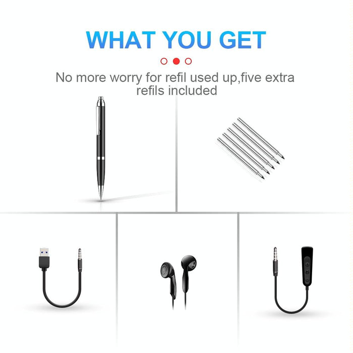 Intelligent Hd Digital Noise Reduction Recording Pen Capacity 8Gb Black