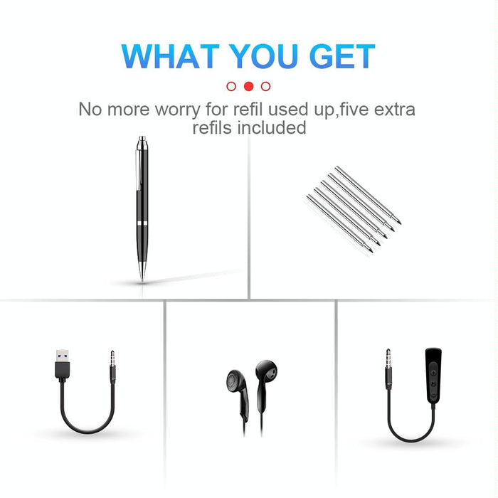 Intelligent Hd Digital Noise Reduction Recording Pen Capacity 16Gb Black