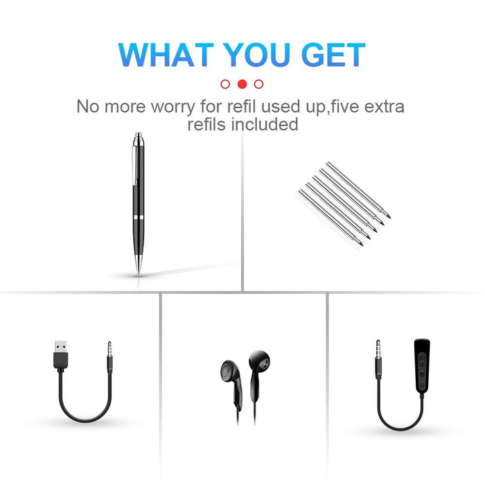 Intelligent Hd Digital Noise Reduction Recording Pen Capacity 32Gb Black