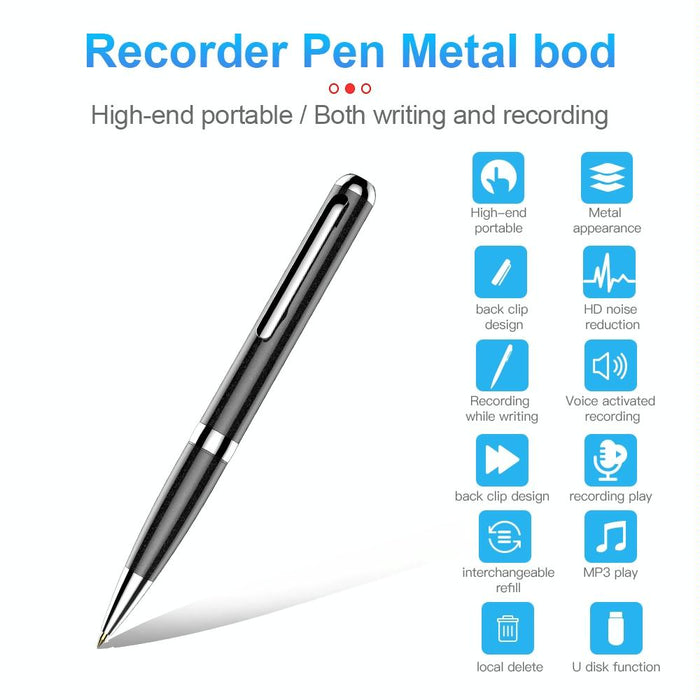 Intelligent Hd Digital Noise Reduction Recording Pen Capacity 16Gb Black