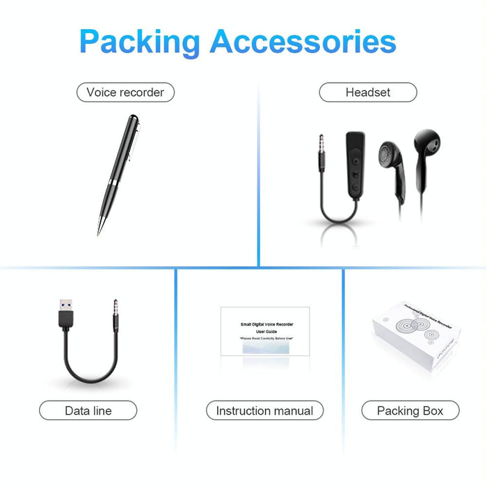 Q96 Intelligent Hd Digital Noise Reduction Recording Pen Capacity 32Gb Black