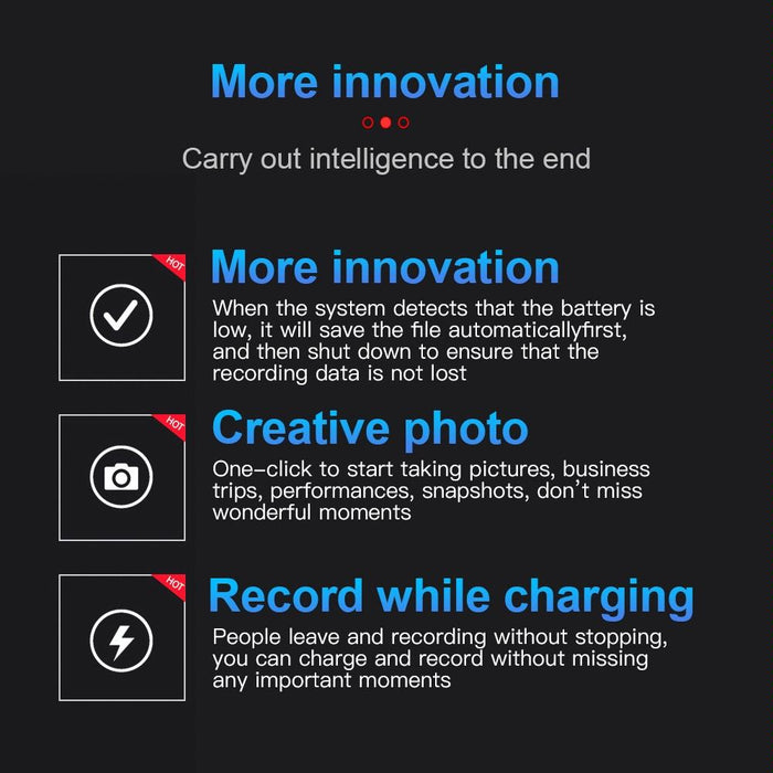 D3 Ai Smart High-Definition Noise Reduction Voice Recorder Capacity 8Gb Black