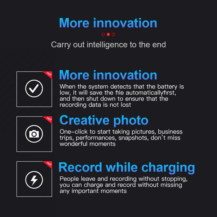 D3 Ai Smart High-Definition Noise Reduction Voice Recorder Capacity 64Gb Black