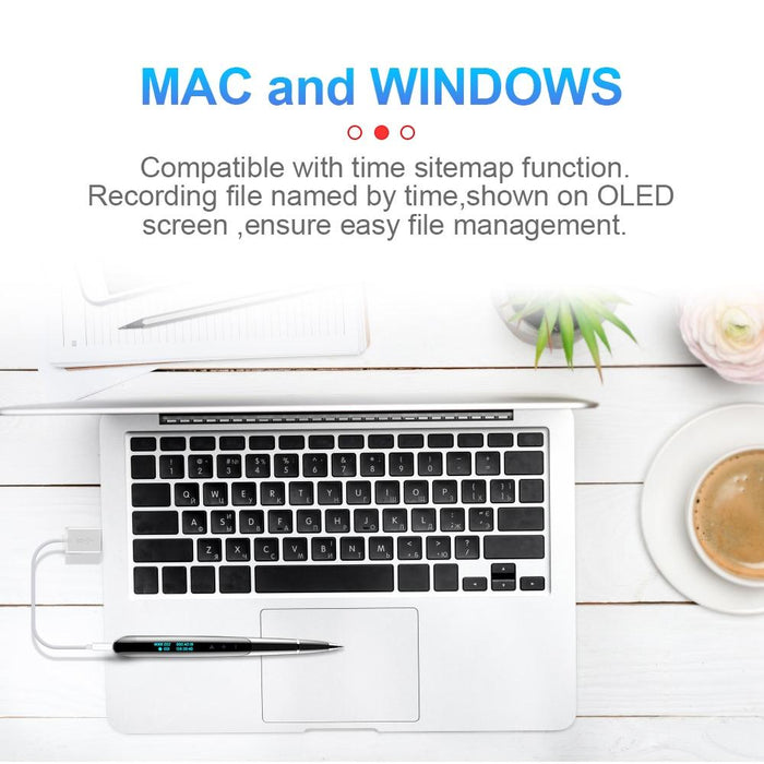 Ai Intelligent High-Definition Noise Reduction Conference Recording Pen Voice Control Recorder Capacity 32Gb Black