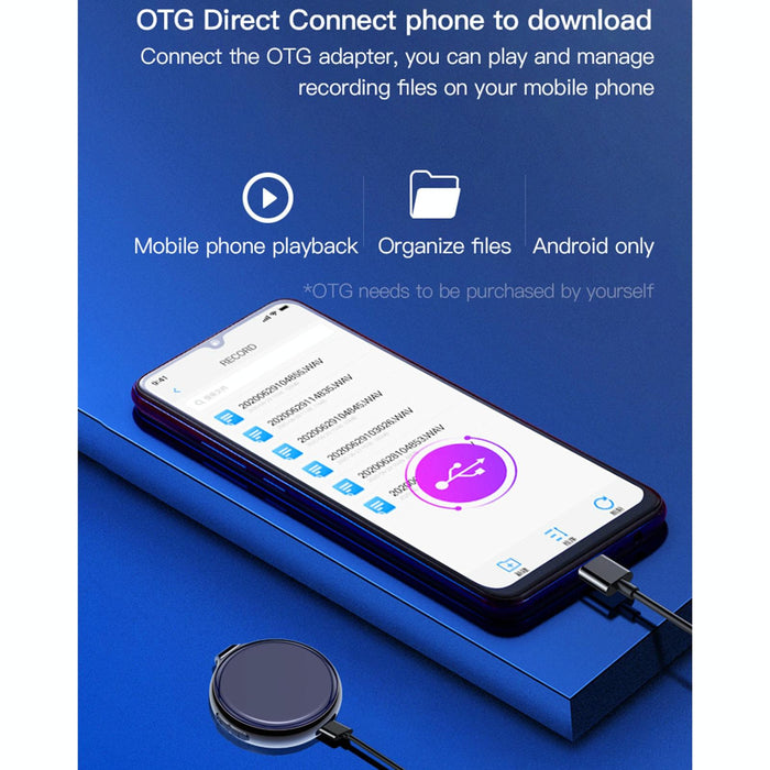 Ai Intelligent High-Definition Noise Reduction Voice Control Recorder Capacity 4Gb Black