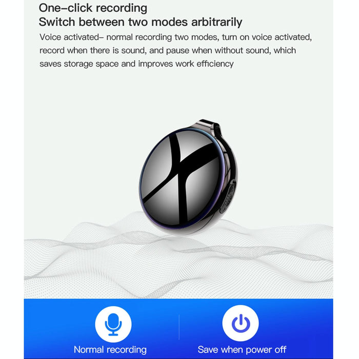 Ai Intelligent High-Definition Noise Reduction Voice Control Recorder Capacity 8Gb Black