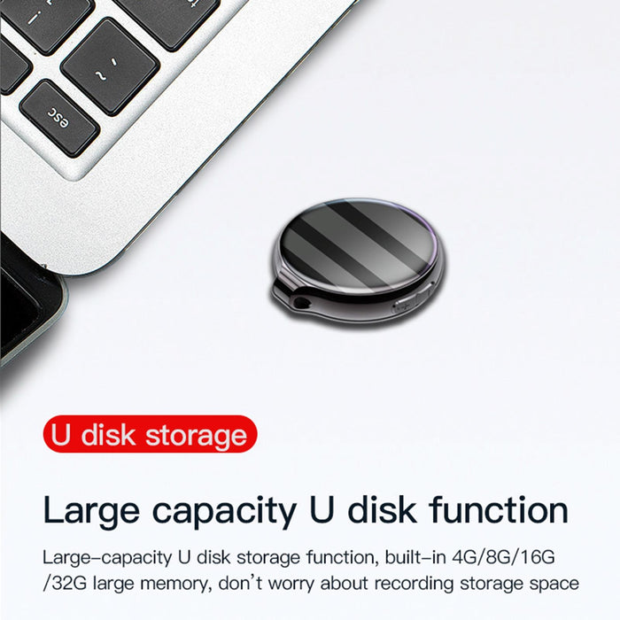 Ai Intelligent High-Definition Noise Reduction Voice Control Recorder Capacity 8Gb Black