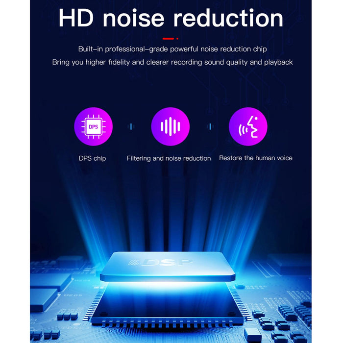 Ai Intelligent High-Definition Noise Reduction Voice Control Recorder Capacity 16Gb Black