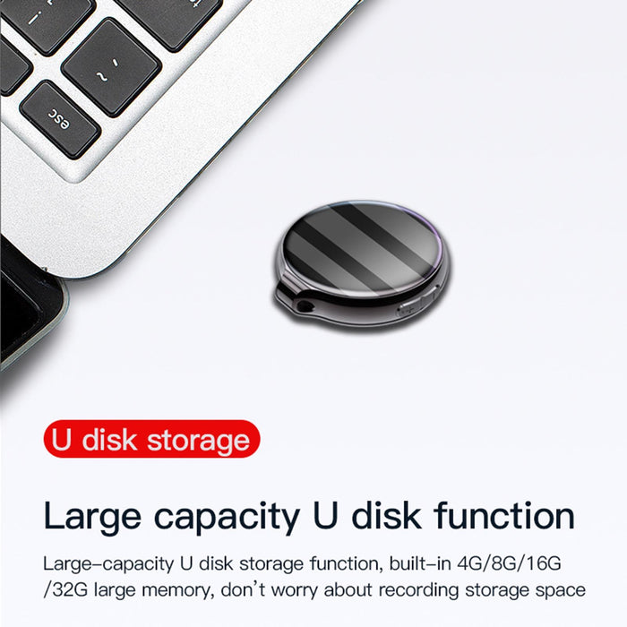 Ai Intelligent High-Definition Noise Reduction Voice Control Recorder Capacity 16Gb Black