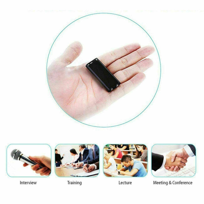 Ai Intelligent High-Definition Noise Reduction Voice Control Recorder Capacity 8Gb Black