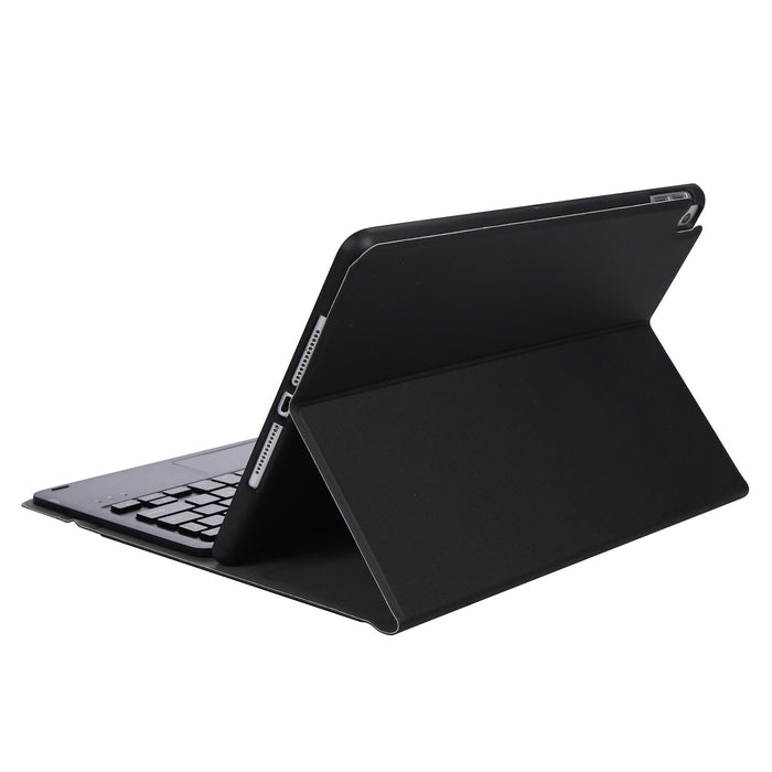 A07B-A Lambskin Texture Square Keycap Bluetooth Keyboard Leather Case With Touch Control For Ipad 9.7 2018 & 2017 / Pro 9.7 Inch / Air 2