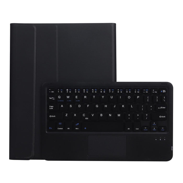 A07B-A Lambskin Texture Square Keycap Bluetooth Keyboard Leather Case With Touch Control For Ipad 9.7 2018 & 2017 / Pro 9.7 Inch / Air 2