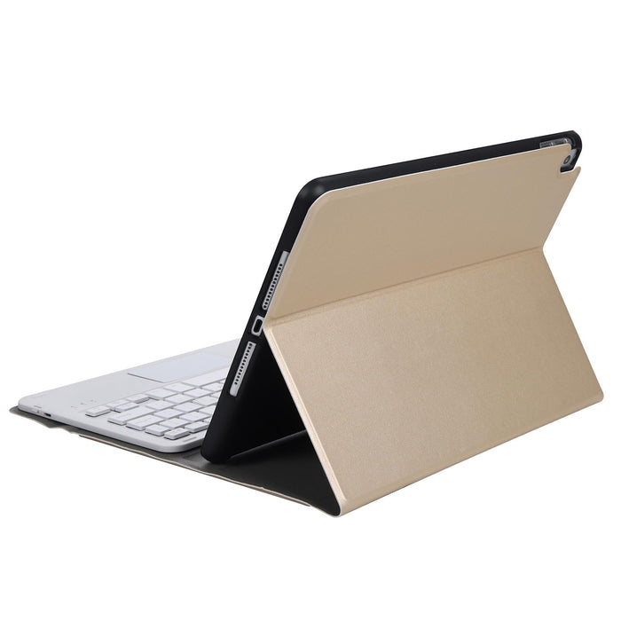 A07B-A Lambskin Texture Square Keycap Bluetooth Keyboard Leather Case With Touch Control For Ipad 9.7 2018 & 2017 / Pro 9.7 Inch / Air 2