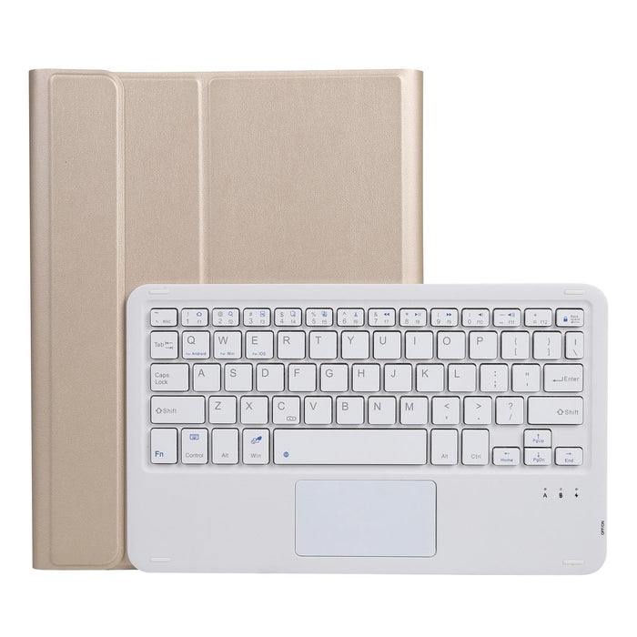 Lambskin Texture Square Keycap Bluetooth Keyboard Leather Case With Touch Control For Ipad Pro 10.5 Inch / 10.2 2021 & 2020 & 2019 / Air 3