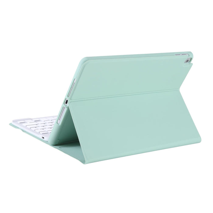 Lambskin Texture Square Keycap Bluetooth Keyboard Leather Case With Touch Control For Ipad Pro 10.5 Inch / 10.2 2021 & 2020 & 2019 / Air 3