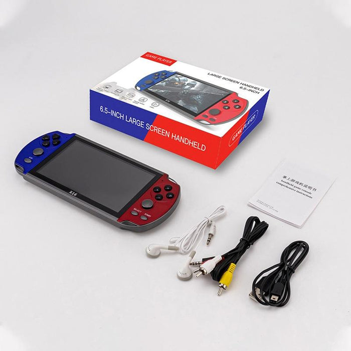 X16 6.5 Inch Screen Classic Handheld Game Console With 8Gb Memory Blue & Red