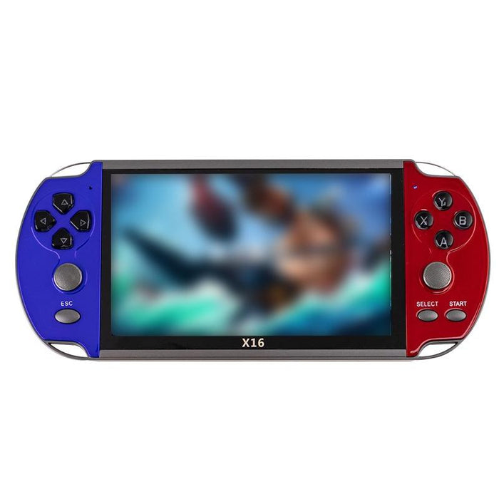 X16 6.5 Inch Screen Classic Handheld Game Console With 8Gb Memory Blue & Red