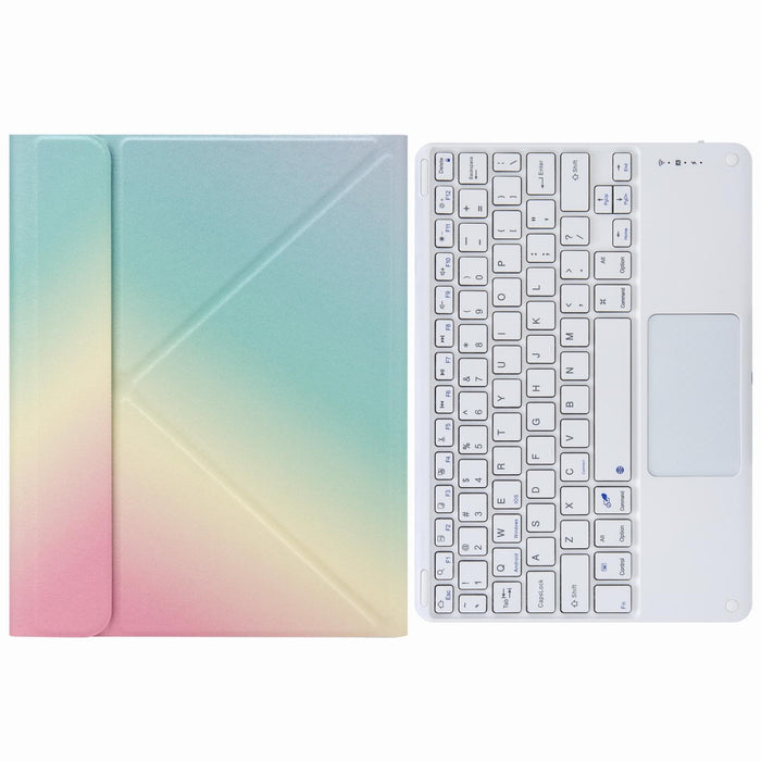 Touch Bluetooth Keyboard Leather Case With Rear Three-Fold Holder For Ipad 10.2 2020 & 2019 / Pro 10.5 Inch