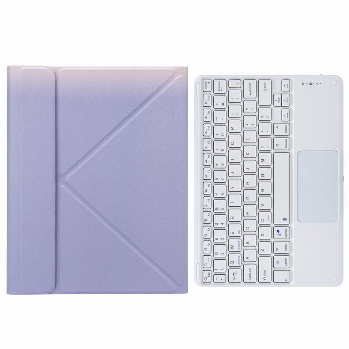 Touch Bluetooth Keyboard Leather Case With Rear Three-Fold Holder For Ipad 10.2 2020 & 2019 / Pro 10.5 Inch