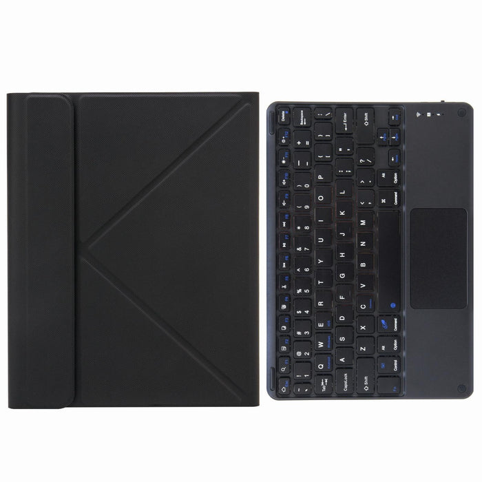 Touch Bluetooth Keyboard Leather Case With Rear Three-Fold Holder For Ipad 10.2 2020 & 2019 / Pro 10.5 Inch