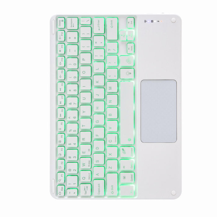 Touch Backlight Bluetooth Keyboard Leather Case With Rear Three-Fold Holder For Ipad 10.2 2020 & 2019 / Pro 10.5 Inch